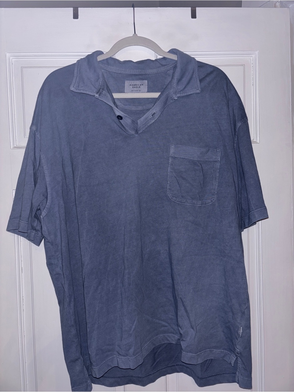 American Eagle Outfitters Men's Short Sleeve Pocket Polo - Blue